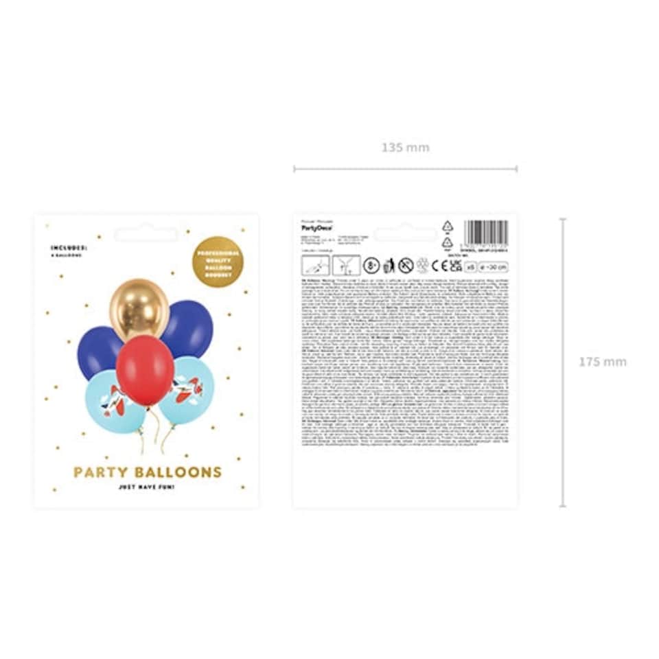 image 1 of Assorted Planes Latex Balloons 30cm / 12 in - Pack of 6