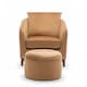 image 4 of Velvet Tan Angela Accent Tub Chair with Ottoman