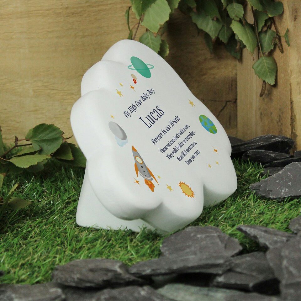 image 1 of Personalised Space Resin Memorial Cloud