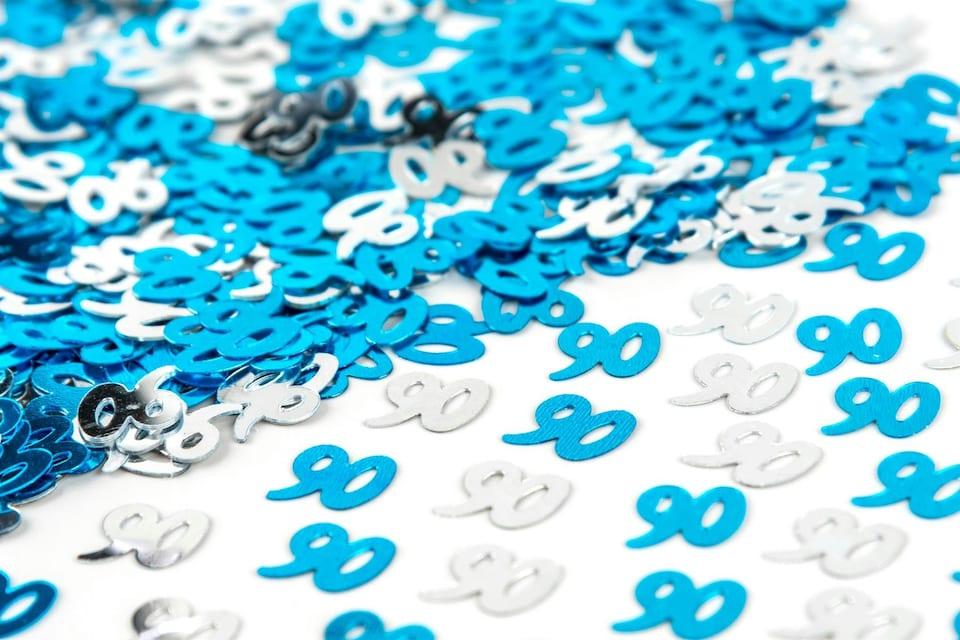 image 1 of 90th Confetti Blue & Silver - 14g, 4 Pack