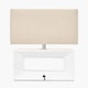 image 4 of Block White Ceramic Rectangular Table Lamp Cream | White