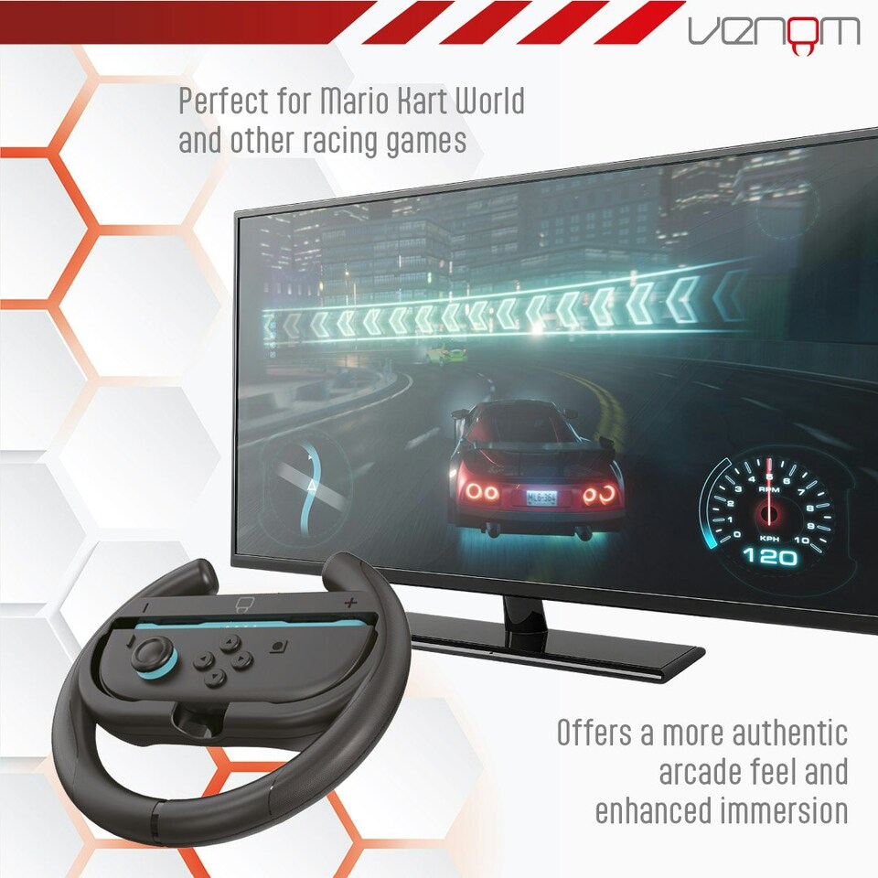 image 1 of Venom Nintendo Switch 2 Steering Wheel Twin Pack