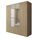 image 1 of Modern Space-Saving 4-Door Hinged Wardrobe with Central Mirrored Doors - 8 Shelves & 2 Drawers, 171cm Wide