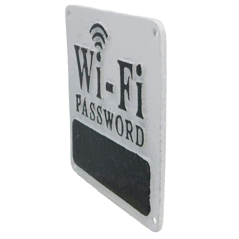 image 1 of Wi-Fi Password Cast Iron Sign Plaque Wall Door House Hotel Bar Cafe Shop Pub