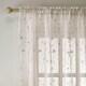 image 2 of Pair of Belle Cream Floral Embroidery Voile Panels 229 cm (90 inch) Rod Pocket Panels with Sequins for Bedroom and Living Room