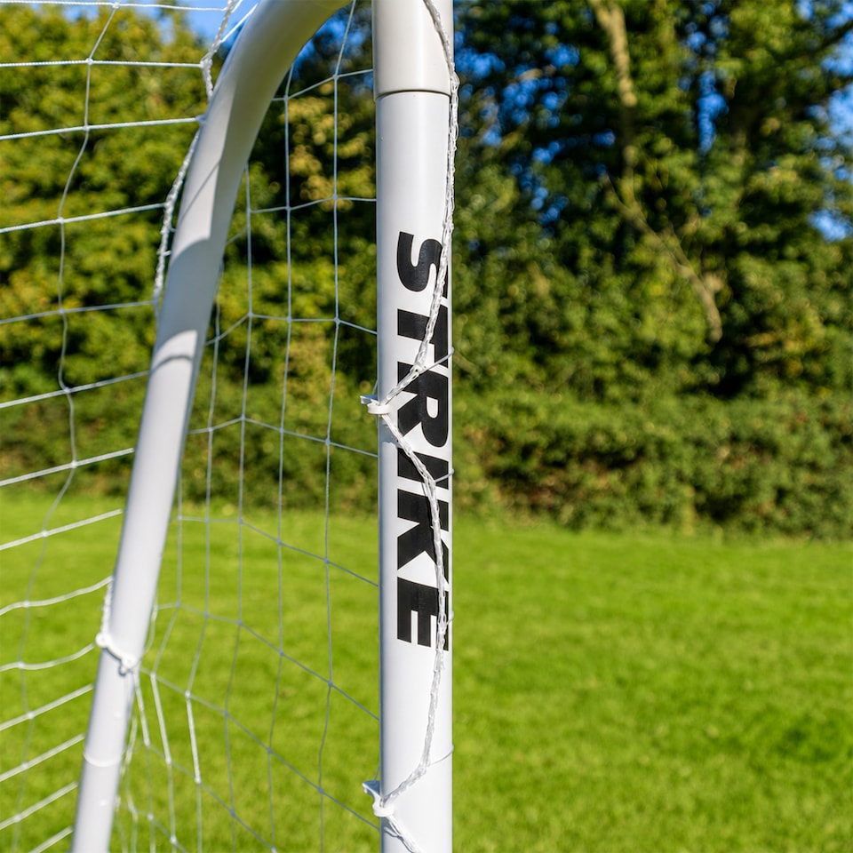 image 1 of Strike Football Goal - 12ft x 6ft - Kids Soccer Practice Net for Park Garden Outdoor Play | White