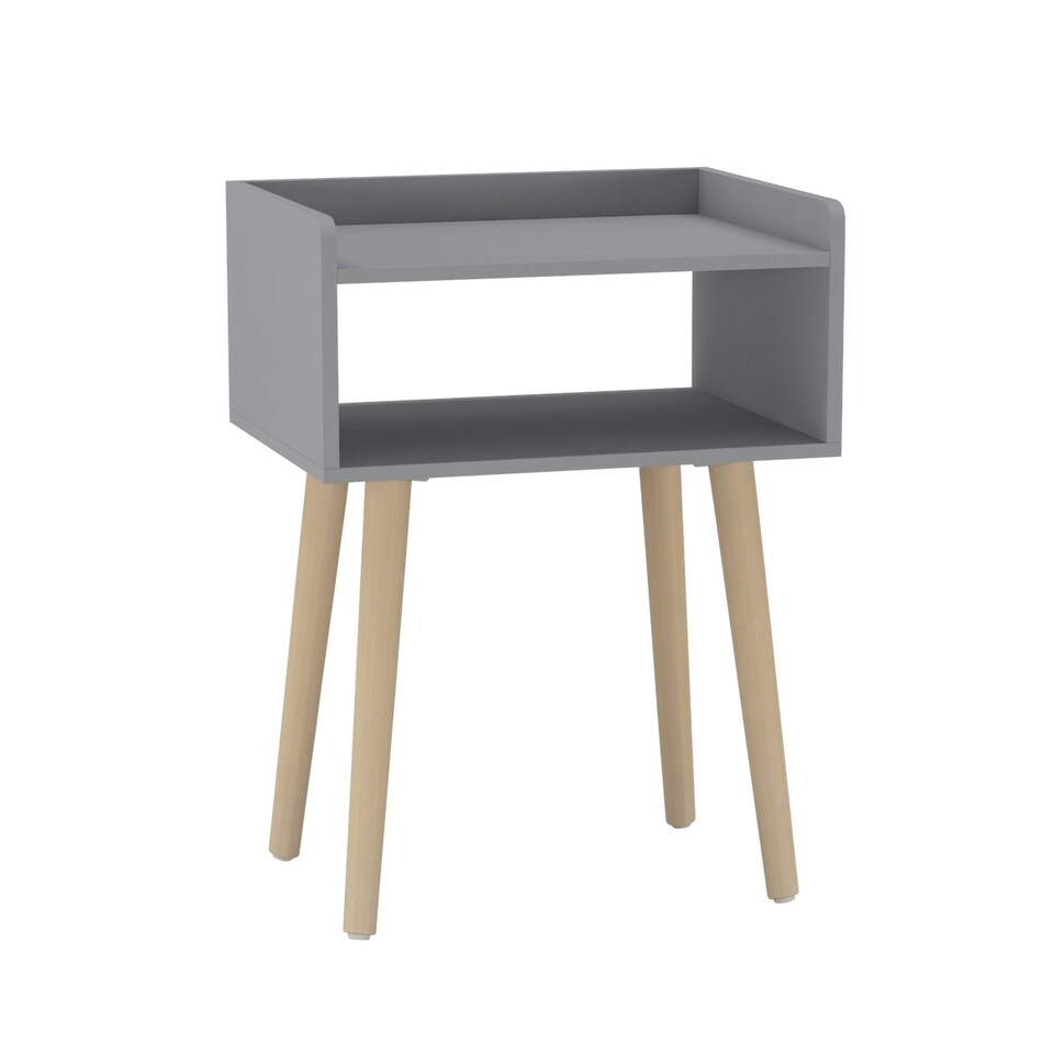 image 1 of Scandi Storage Side Table with Pine Legs White | Unit Colour: White