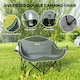 image 8 of Outsunny Double Camping Chair for Adults with Armrests, Cup Holders, Green Cream | Khaki