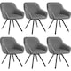 image 1 of Lounge Armchair Living Room Accent Chair 360 Swivel Slim Steel Legs Velvet Fabric | Grey | grey | 6