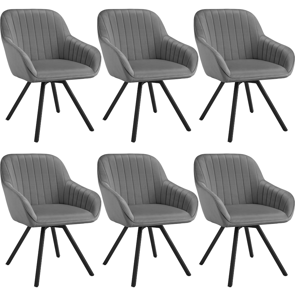 image 1 of Lounge Armchair Living Room Accent Chair 360 Swivel Slim Steel Legs Velvet Fabric | Grey | grey | 6