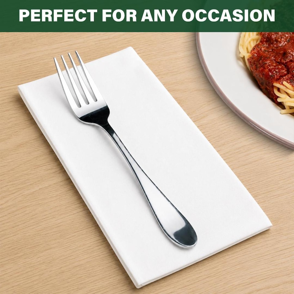 image 1 of ECONX White Paper Napkins 40cm 2 Ply Strong Paper Napkins Tissue Serviettes Cocktail Napkins Pack of 1000