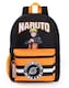image 1 of Naruto Shippuden Boys Backpack | Black & Orange Rucksack with Adjustable Straps | Uzumaki Hokage Practical & Organised Luggage Sports School Bag For Kids | Anime Series Merchandise Gift | Black | Black