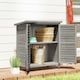 image 8 of Outsunny Garden Storage Shed Solid Fir Wood Garage Organisation w/ Doors Grey