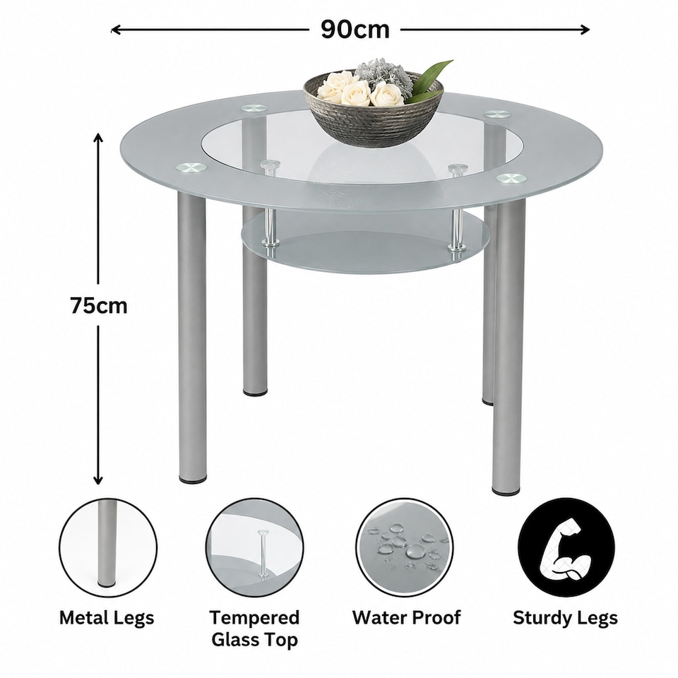 image 1 of Dining Table And 4 Chairs Grey Round Table With 4 Grey Velvet Chairs Dining Room Furniture