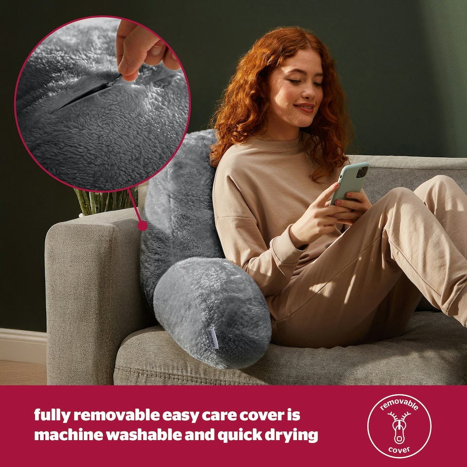 image 1 of Silentnight Cosy Cuddles Pillow, Back Support Reading Pillow, Grey