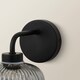 image 6 of ValueLights Amaia Black IP44 Smoke Ribbed Glass Wall Light & Bulb | Black