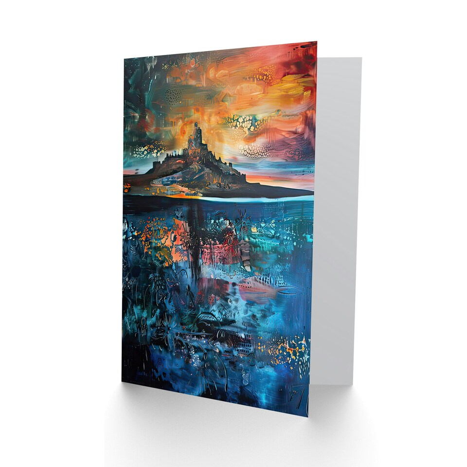 image 1 of Lindisfarne Castle Holy Island Sunset Him Her Birthday Card