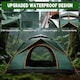 image 4 of Waterproof & Windproof Backpacking Green Tent for 1-2 People