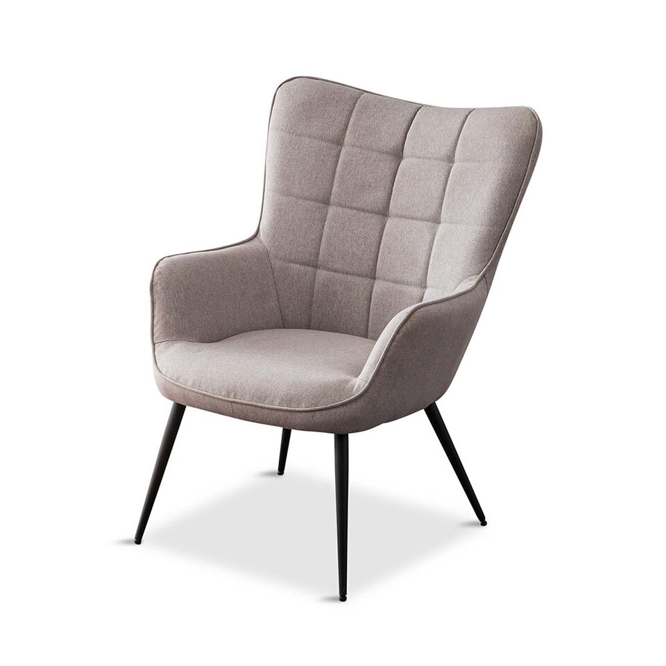 image 1 of Vera Fabric Occasional Living Room Modern Accent Chair (Light Grey)
