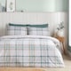 image 1 of Catherine Lansfield Cartmel Check Reversible Duvet Cover Set | Green | King