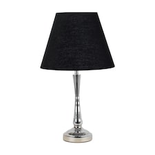 Chrome Table Lamp with Stem Detail and Black Shade Chrome | Black