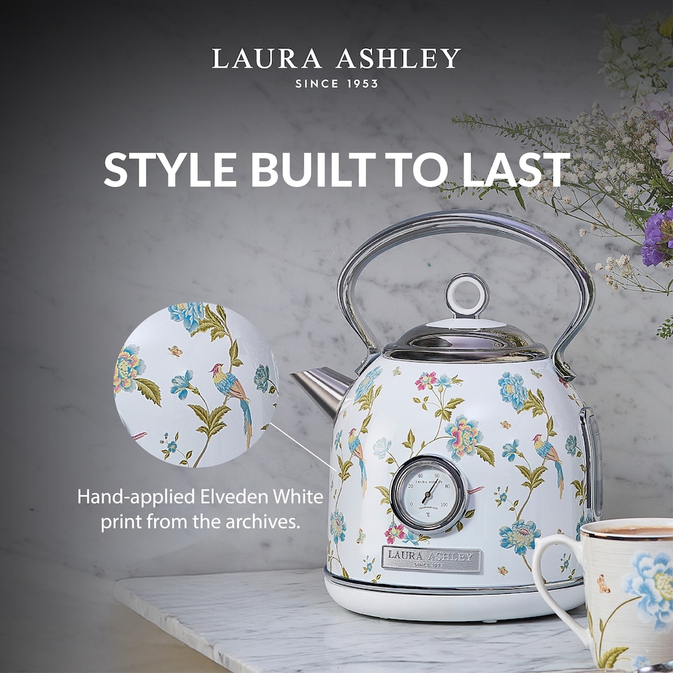 image 1 of Laura Ashley 1.7L Dome Kettle Elveden White UK