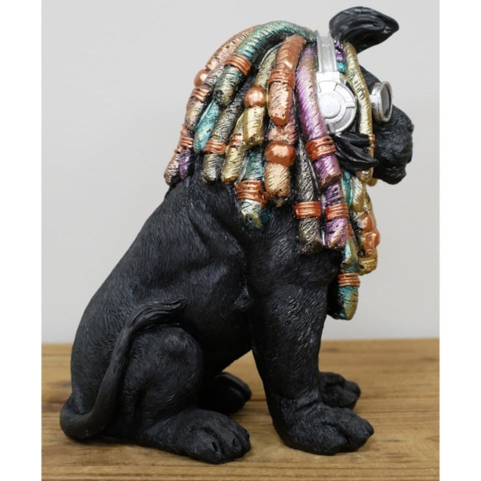image 1 of Gifts Direct 2 U Black Lion With Dreadlocks Ornament Black
