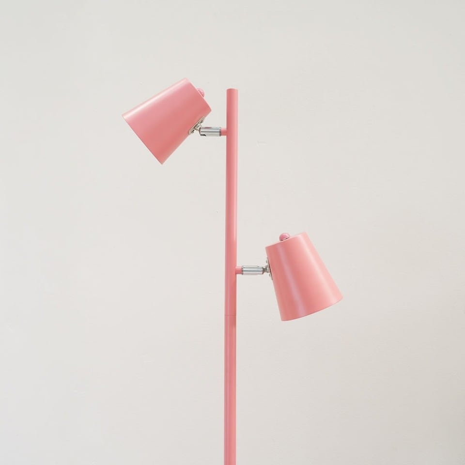 image 1 of ValueLights Bibi Pastel Pink 2 Way Adjustable Multi-Directional Metal Floor Lamp