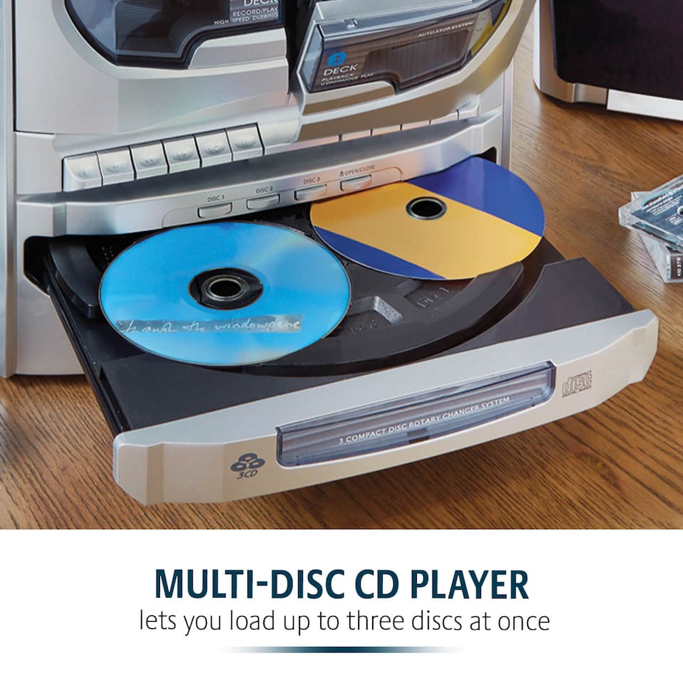 image 1 of Hi Fi Music System Turntable CD Tape USB Record Player With Remote Control
