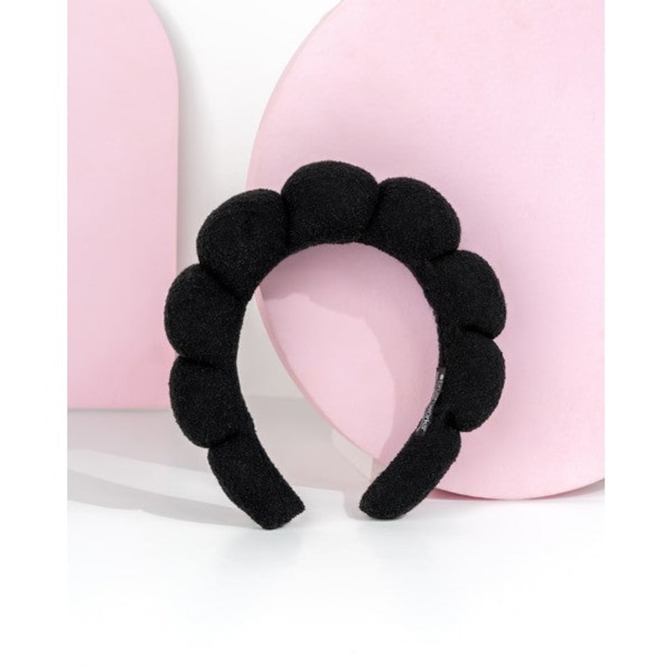 image 1 of Brushworks Black Cloud Terry Cloth Headband | Black