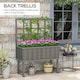 image 3 of Outsunny Wood Raised Planter w/ Trellis Drain Holes Elevated Garden Bed Grey