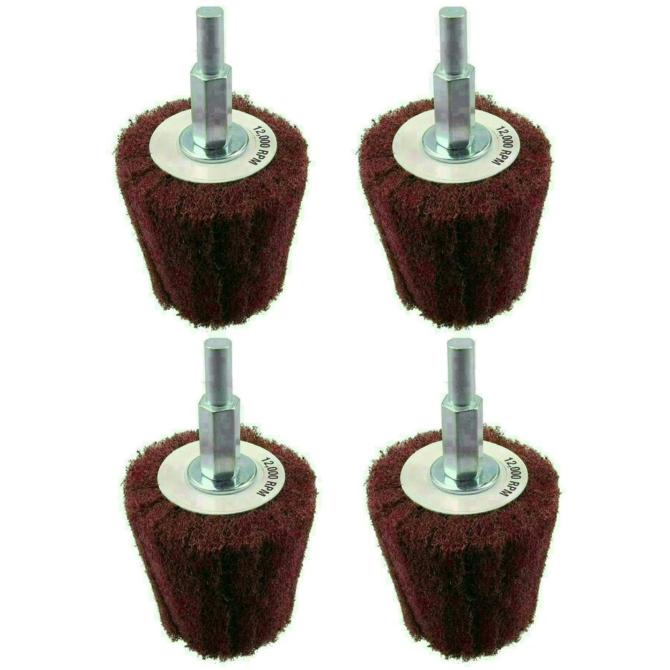 image 1 of Goblet Shaped Sanding Polishing Cleaning Mop 50mm Width 240 Grit 6mm Shank 4pk
