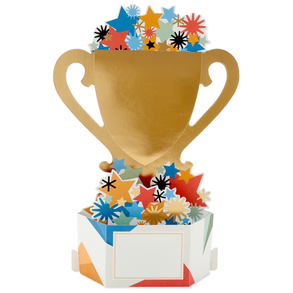image 1 of Hallmark Father's Day Card For Dad - 3D Pop-Up 'Best Dad' Trophy
