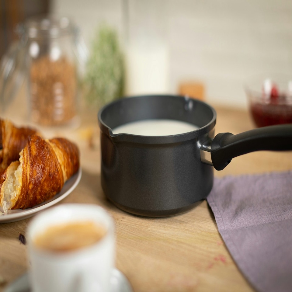 image 1 of Easy Induction Milk Pan 16cm Black