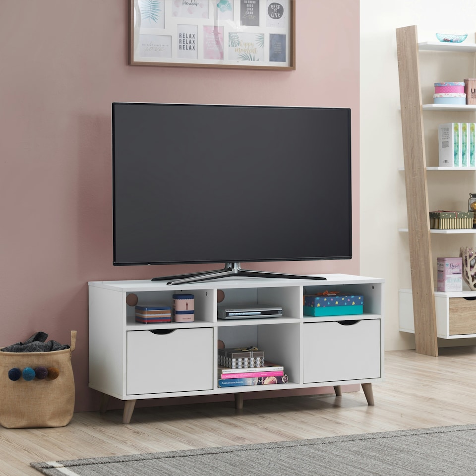 image 1 of TV Unit Stand Cabinet 2 Drawer