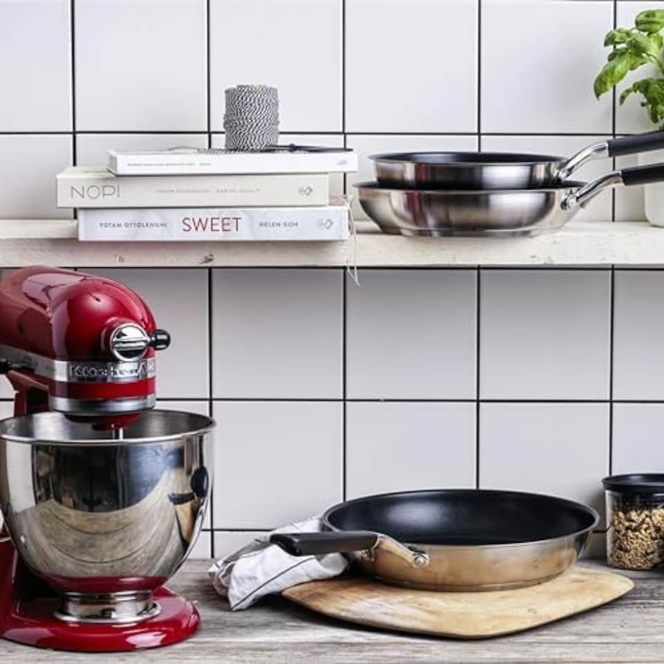 image 1 of KitchenAid Classic Stainless Steel Frying Pan, 28cm