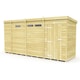image 1 of 13 x 4 Feet Pent Security Shed - Single Door - Wood - L118 x W387 x H201 cm Brown
