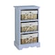 image 2 of Wooden Chest Of Drawer Storage Unit Willow Wicker Baskets Bedside Fully Assembled White | 3 Drawers