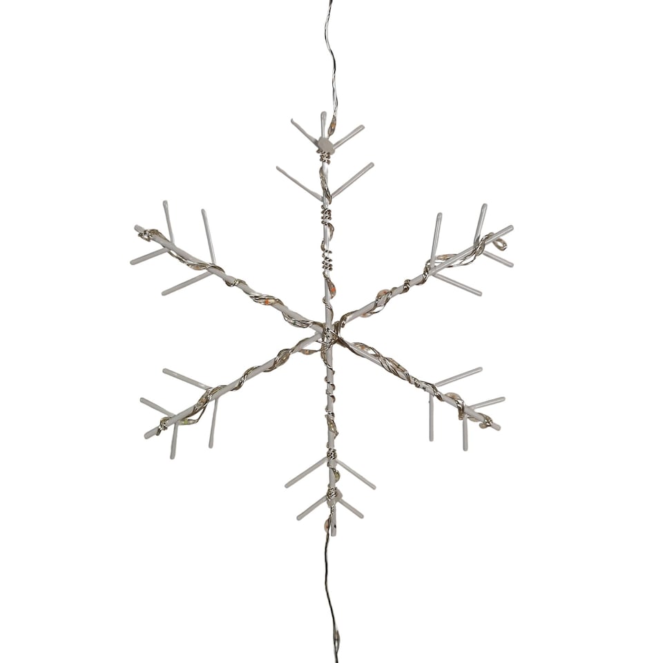 image 1 of 2.6m Set of 10 Snowflake Curtain Lights 258 Rainbow LEDs MicroBrights String Lights