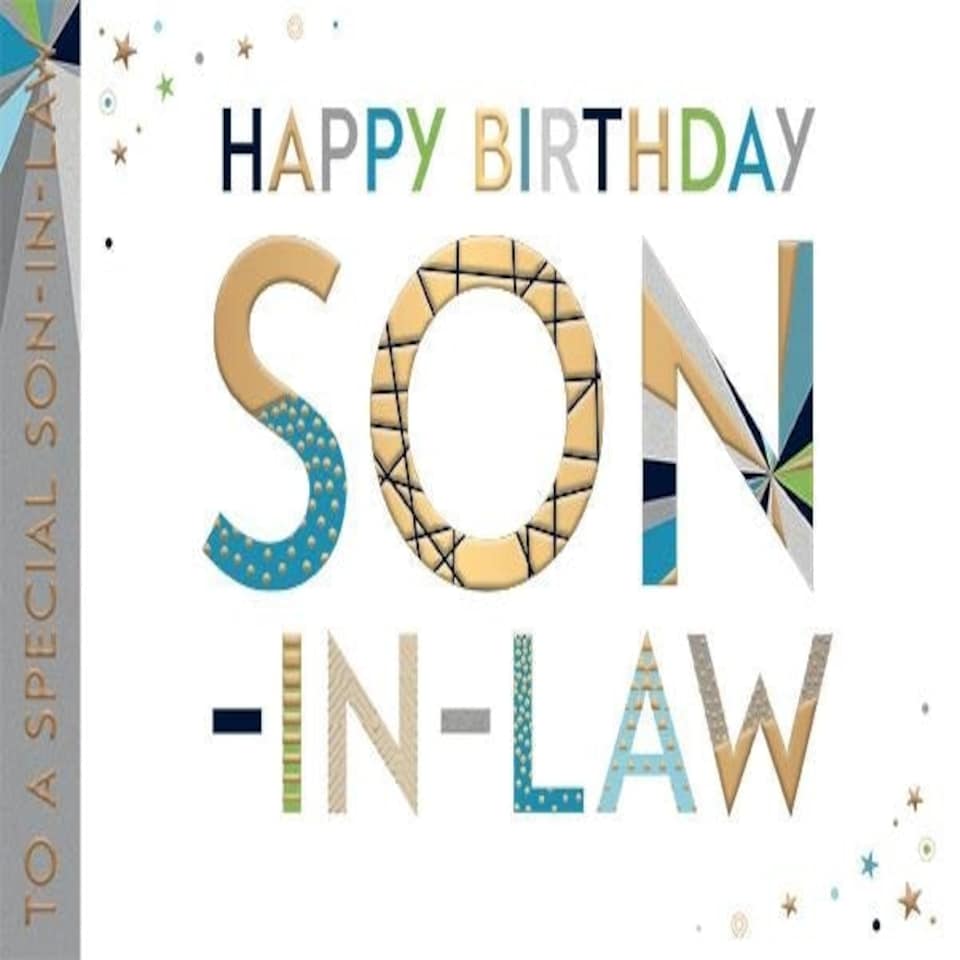 Words 'n' Wishes Traditional Son in Law Birthday Card, Birthday Card Son in Law, Multi-Coloured 21.2 x 13.8 cms