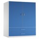image 6 of White 2-Door 2-Drawer Wardrobe. Blue | Accent Colour: Blue