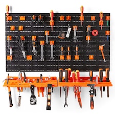 VonHaus Garage Tool Storage with Shelf and Pegboard for Multiple Tools