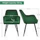 image 3 of Yaheetech Set of 2 Upholstered Dining Chairs with Velvet Fabric Green