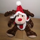 image 2 of 30cm Sitting Plush Christmas Reindeer with Red Hat & Scarf