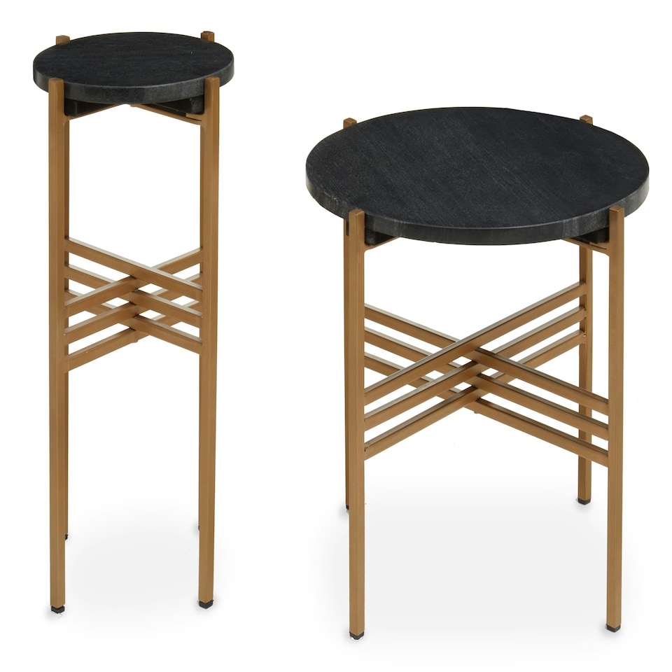 image 1 of Interiors by Premier Set of 2 Round Side Table Gold