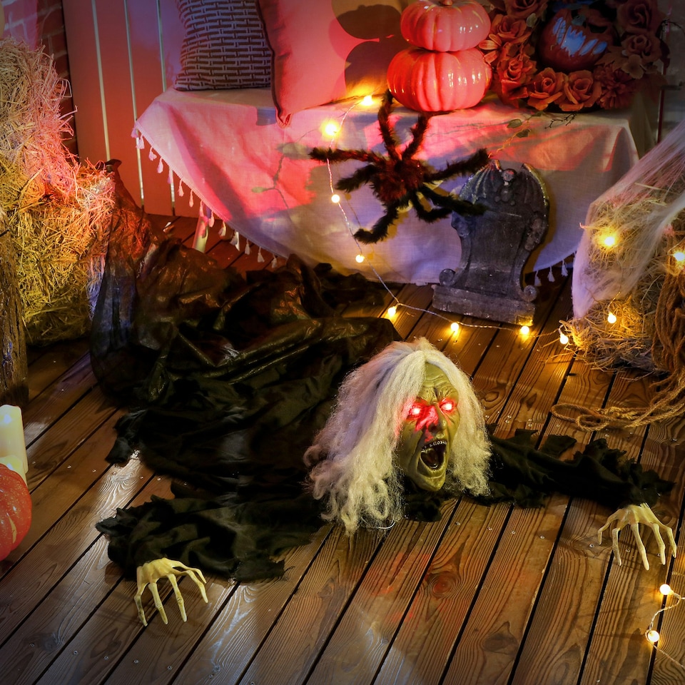 image 1 of Outsunny 183 cm Life Size Scary Halloween Decorations, Battery Operated