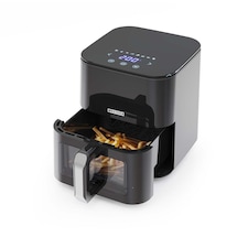 Digital Hot Air Fryer XL, 5L Large Capacity Oil Free Cooker with Viewing Window, 8 Cooking Presets, 60 Minute Timer and Touch Screen Control - Black