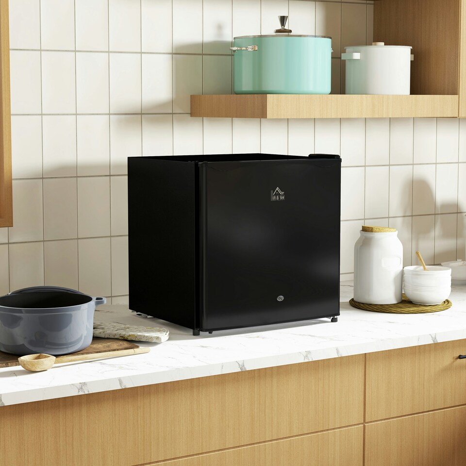 image 1 of HOMCOM 46L Counter Top Fridge Mini Fridge with Lock Chiller Box Black
