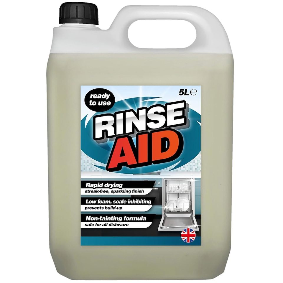 image 1 of 4 x 5L Rinse Aid Commercial Use Low Foaming Natural Dishwasher Cleaner