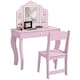 image 6 of AIYAPLAY Kids Dressing Table Set Make up w/ Stool, Drawer, for Playroom Pink